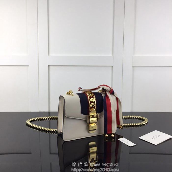 GUCCI古馳 新款 專櫃品質 原單 431666 白色 鏈條單肩斜挎包HY1349